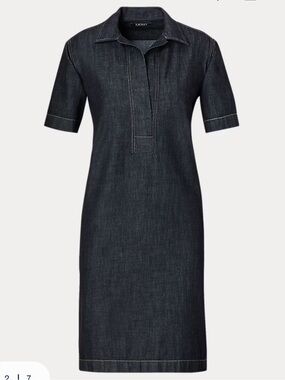 Ralph Lauren Dark Indigo Denim Polo Midi Dress